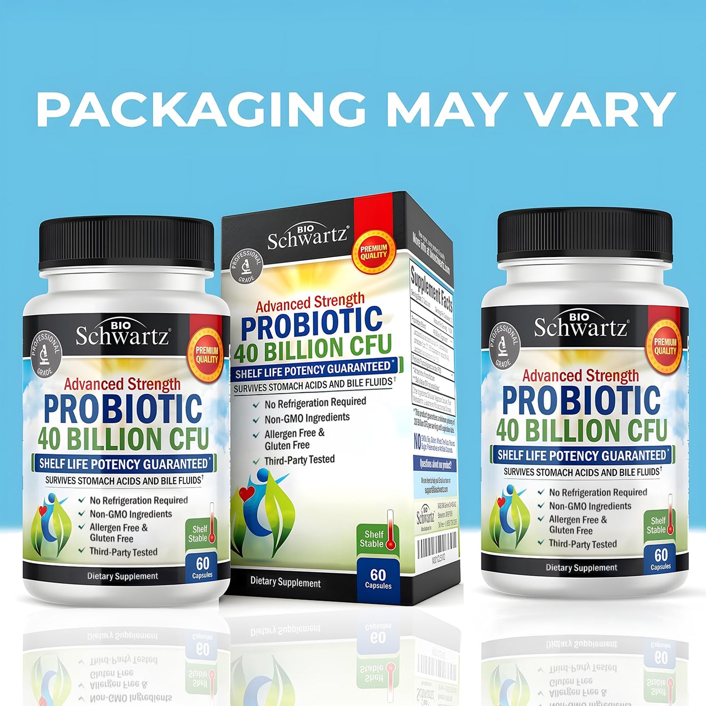 BioSchwartz Daily Probiotic Nutritional Supplement - 40 Billion CFU for Gut Health - Probiotics for Men and Women - Digestive Health with Astragalus - PrimeBioHealth - canada supplements