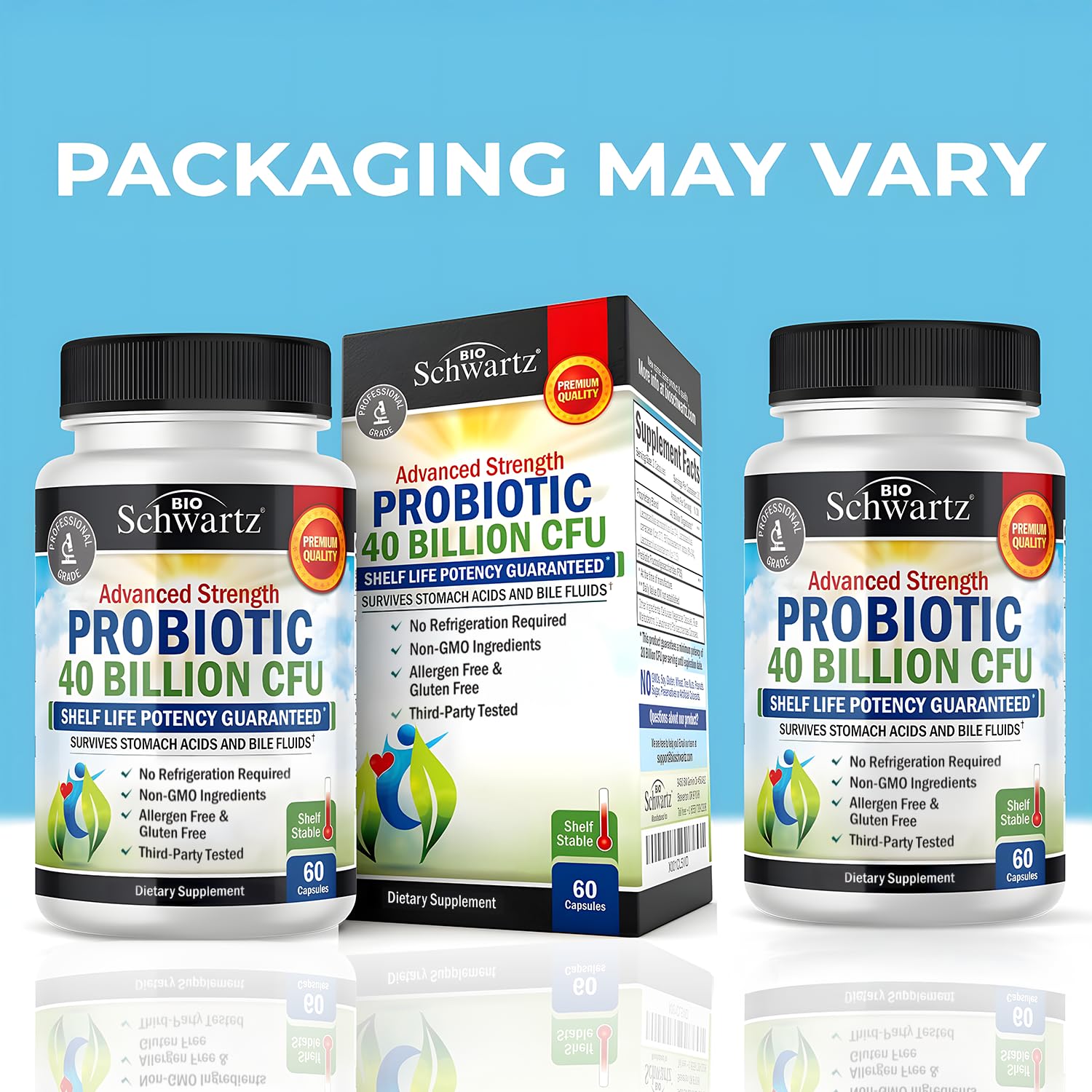 BioSchwartz Daily Probiotic Nutritional Supplement - 40 Billion CFU for Gut Health - Probiotics for Men and Women - Digestive Health with Astragalus - PrimeBioHealth - canada supplements
