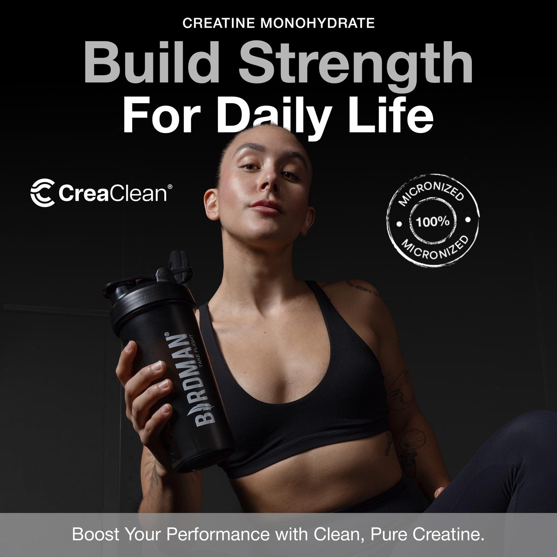 BIRDMAN Micronized Creatine Monohydrate Powder, Muscle Recovery, Caffeine Free, Creatine Pre Workout, Vegan, Post Workout, Gluten Free, Sugar Free - PrimeBioHealth - canada supplements