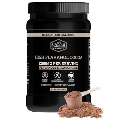 Black Forest High Flavanol Cocoa Powder (1200mg Flavanols & Flavonoids Supplements)10X More Flavanols (Epicatechin) Than Cocoa & 600mg of Epicatechin Supplement - PrimeBioHealth - canada supplements
