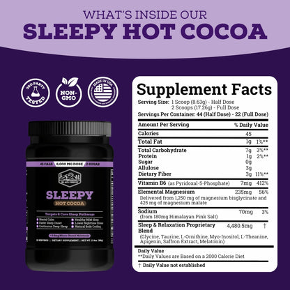 Black Forest Sleepy Hot Cocoa - Magnesium Hot Chocolate Sleepy Cocoa Sleep Powder for Adults with Melatonin & L-Theanine - Natural Sleep Drink Mix for Deep Sleep & Relaxation, - PrimeBioHealth - canada supplements
