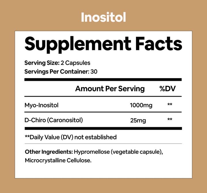 Black Girl Vitamins Inositol Supplement, 2000mg Myo + 50mg D-Chiro, Vegan Capsules to Support Hormone Balance - PrimeBioHealth - canada supplements