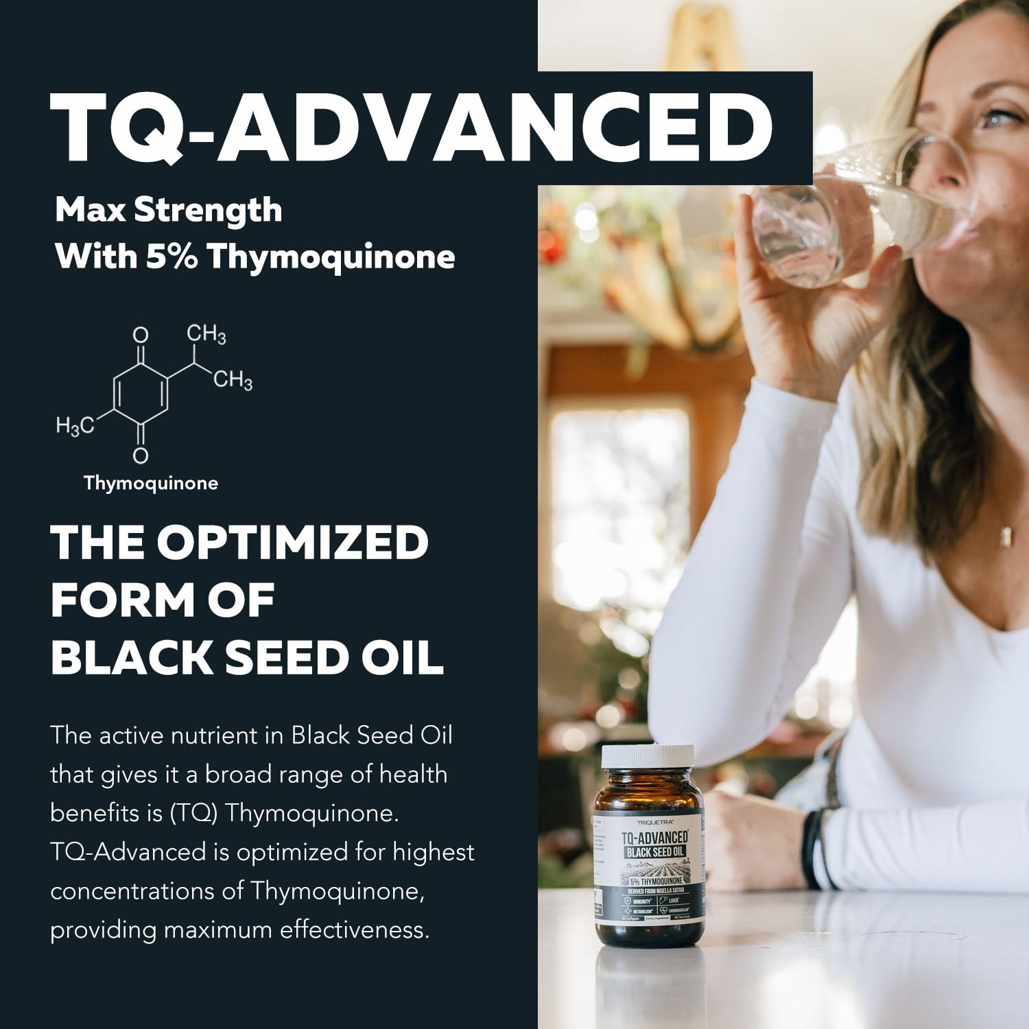 Black Seed Oil Softgels | 5% Thymoquinone - TQ-Advanced® | High Potency - 500 mg per Capsule - 15:1 Concentrate from Nigella Sativa Extract, Raw Form, Vegan Formula, Glass Bottle (60 Softgels) - PrimeBioHealth - canada supplements