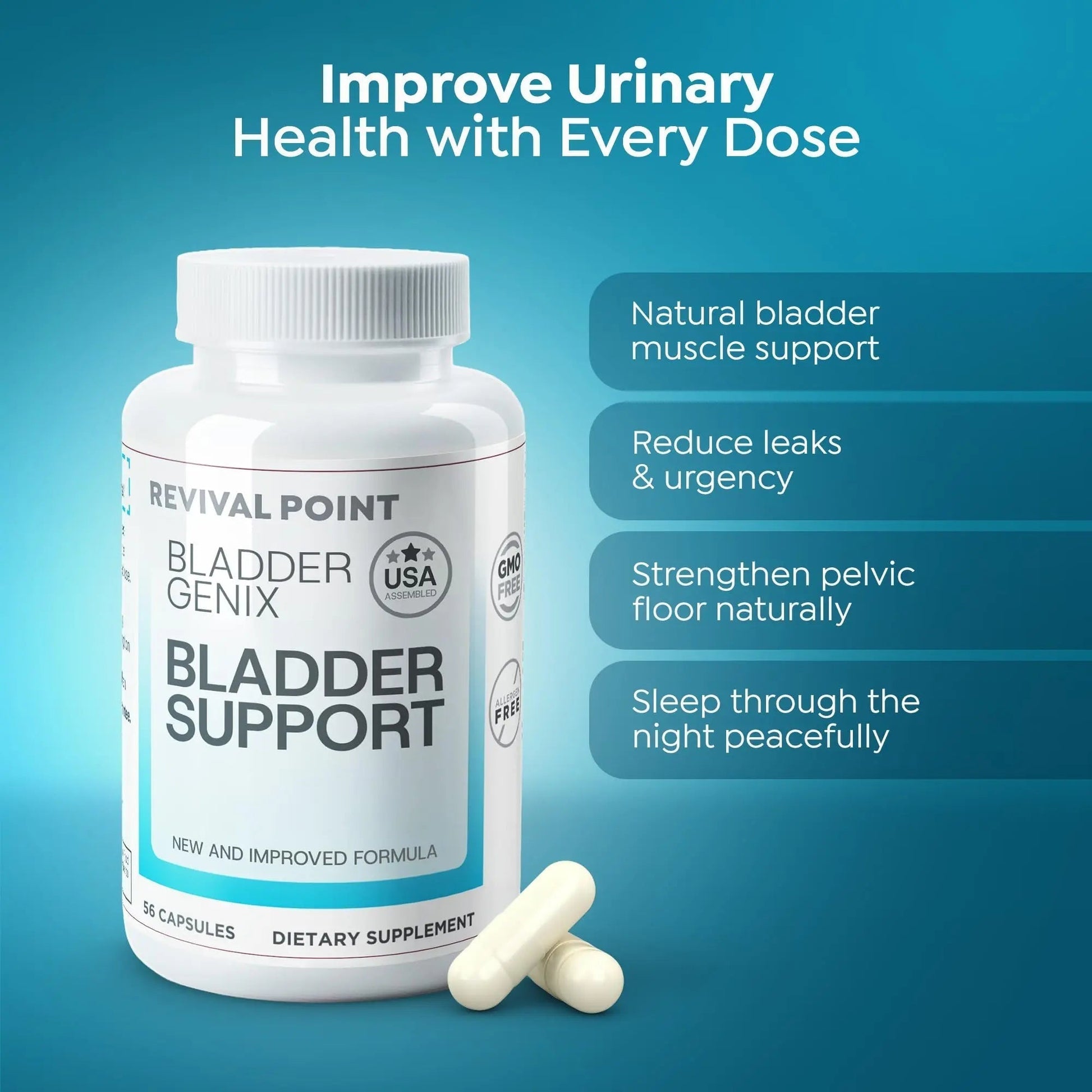 Bladdergenix Bladder Control Supplement for Women and Men – Natural Urinary Urgency & Frequency Support – Crataeva Nurvala & Lindera Aggregata Herbal Blend for Bladder Health – 56 Capsules - PrimeBioHealth - canada supplements