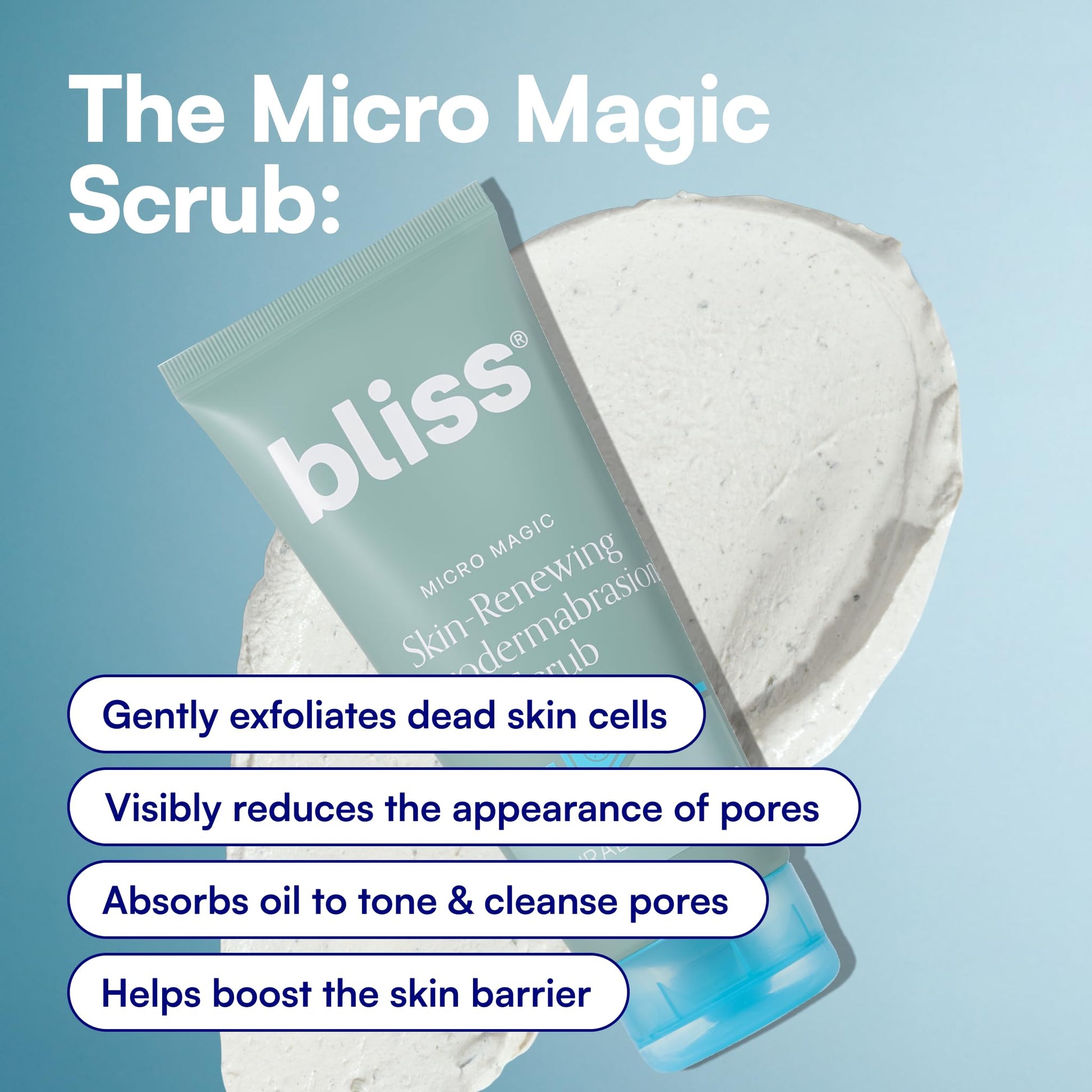 Bliss Micro Magic Skin-renewing Microdermabrasion Scrub | Smoothing Volcanic Pumice & Purifying Kaolin Clay | Refreshed Glow Straight-from-the-Spa - PrimeBioHealth - canada supplements