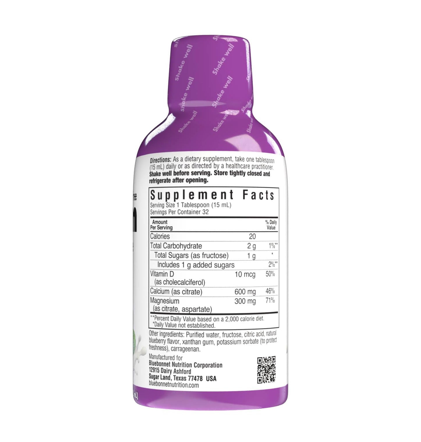 Bluebonnet Nutrition Liquid Calcium Citrate, Magnesium, Vitamin D3, Bone Health, Gluten Free, Soy Free, Milk Free, Kosher, 16 fl oz, 32 Servings, Mixed Berry Flavor - PrimeBioHealth - canada supplements