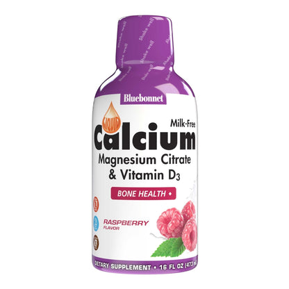Bluebonnet Nutrition Liquid Calcium Citrate, Magnesium, Vitamin D3, Bone Health, Gluten Free, Soy Free, Milk Free, Kosher, 16 fl oz, 32 Servings, Mixed Berry Flavor - PrimeBioHealth - canada supplements
