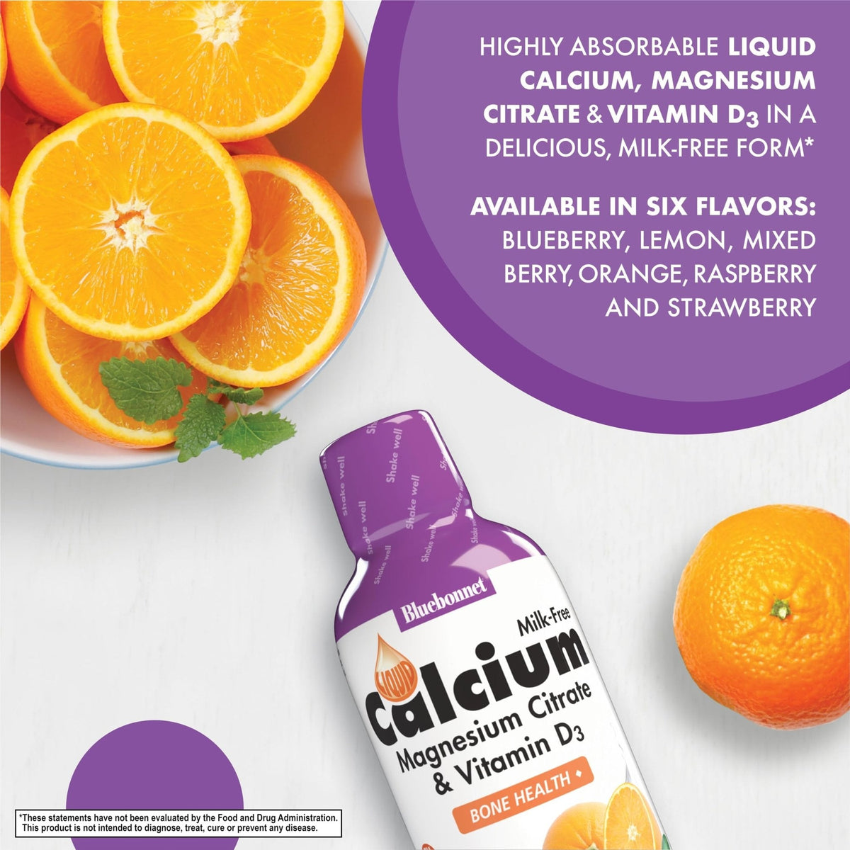 Bluebonnet Nutrition Liquid Calcium Citrate, Magnesium, Vitamin D3, Bone Health, Gluten Free, Soy Free, Milk Free, Kosher, 16 fl oz, 32 Servings, Mixed Berry Flavor - PrimeBioHealth - canada supplements