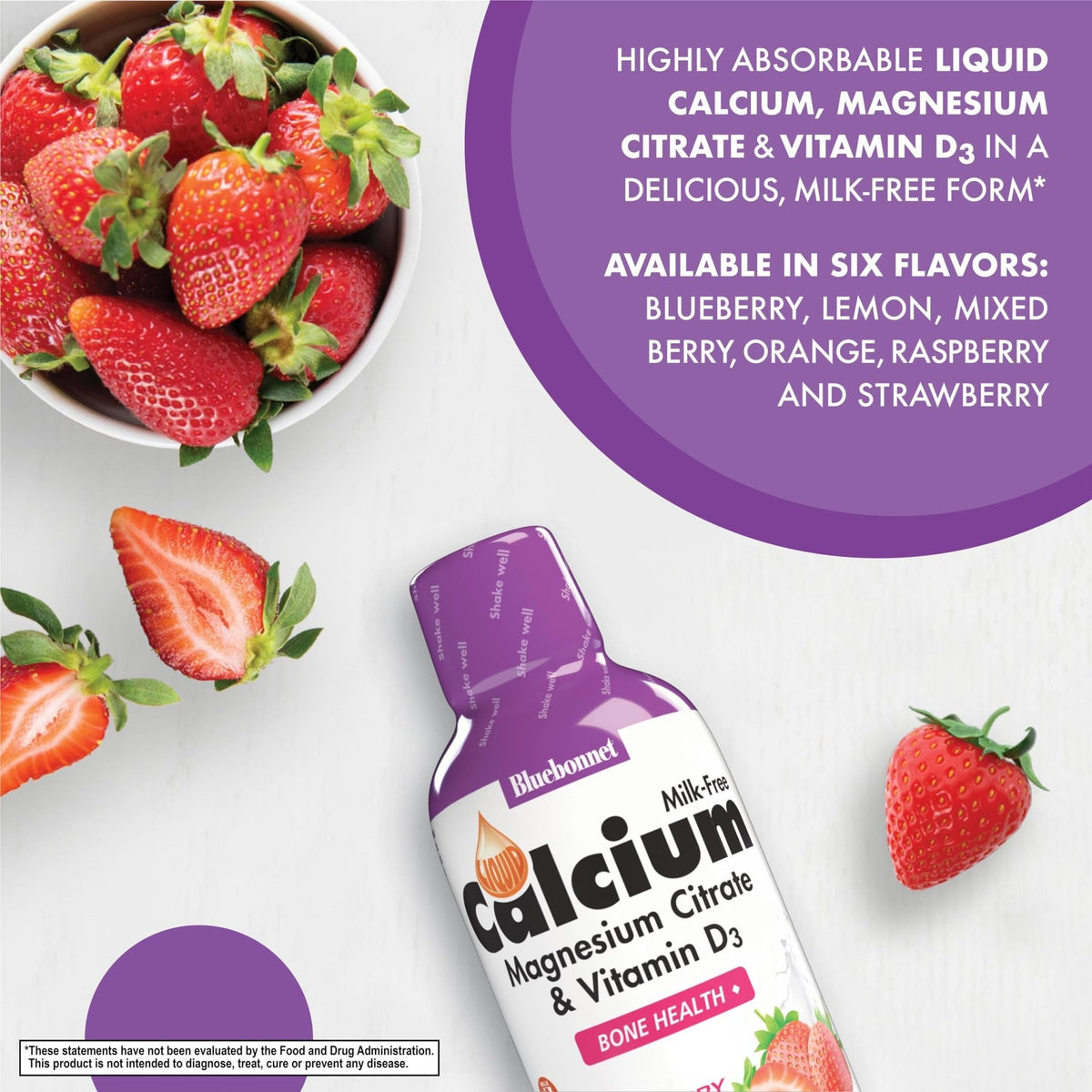 Bluebonnet Nutrition Liquid Calcium Citrate, Magnesium, Vitamin D3, Bone Health, Gluten Free, Soy Free, Milk Free, Kosher, 16 fl oz, 32 Servings, Mixed Berry Flavor - PrimeBioHealth - canada supplements