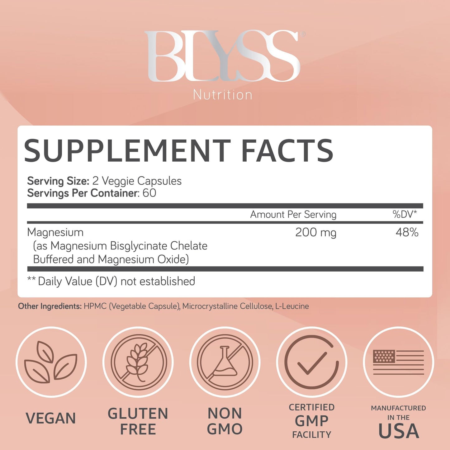 BLYSS Nutrition Magnesium Bisglycinate Capsules for Women - 200mg Chelated Glycinate Magnesium Supplement - Natural Supplements to Support Sleep, - PrimeBioHealth - canada supplements