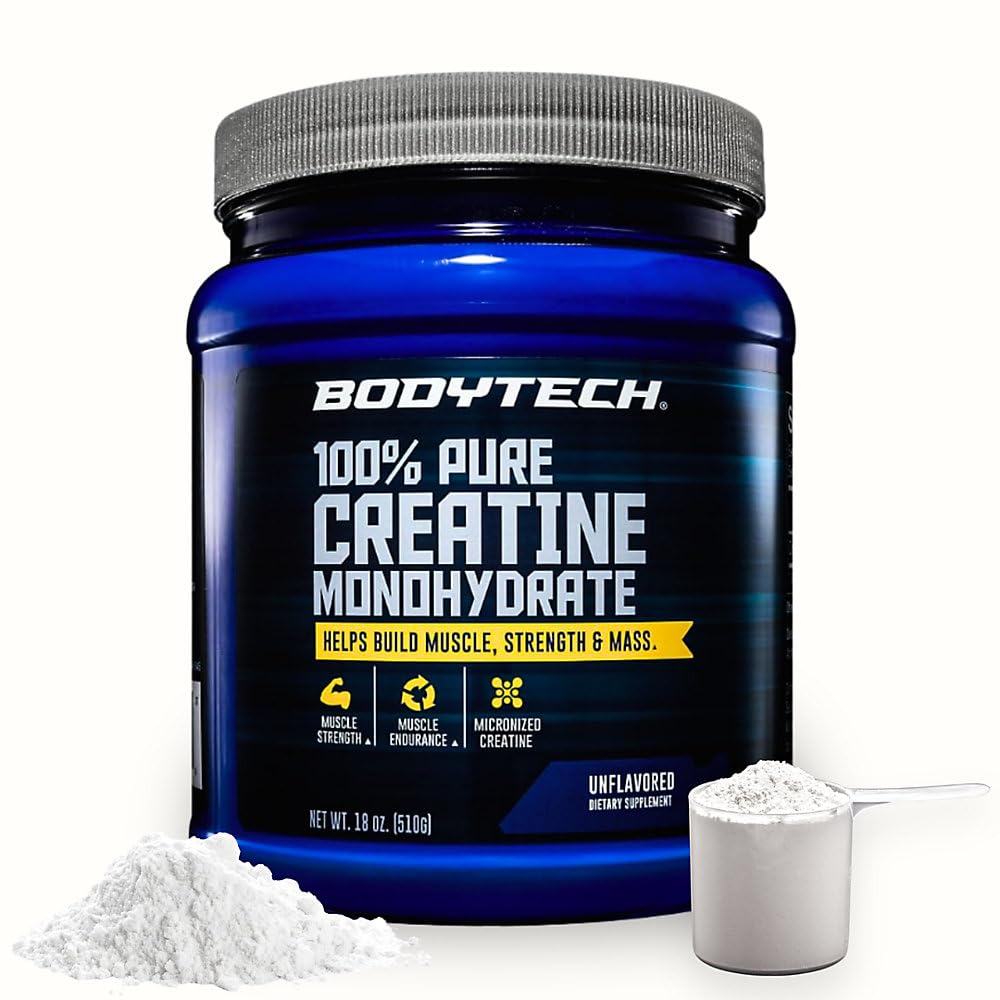 BodyTech Creatine Monohydrate Powder, Unflavored Micronized Creatine Formula for Men and Women, 5g per Serving, Pre Workout & Post Workout Supplement - PrimeBioHealth - canada supplements