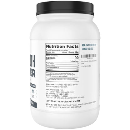 Bone Broth Protein Powder – Pure Grass-Fed Beef Bone Broth, Unflavored with Natural Collagen, Glucosamine & Gelatin – Paleo & Keto-Friendly, Non-GMO, Dairy-Free for Gut Health & Joint Support 32oz - PrimeBioHealth - canada supplements