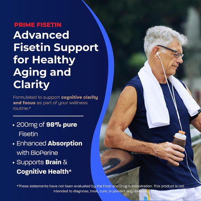 BONE SCIENCE Prime Fisetin 98% Plant-Based Flavonoid Supplement with Chamomile Extract, Trans-Pterostilbene, Phosphatidylcholine, and BioPerine - PrimeBioHealth - canada supplements