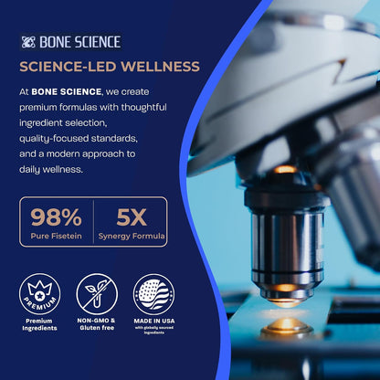 BONE SCIENCE Prime Fisetin 98% Plant-Based Flavonoid Supplement with Chamomile Extract, Trans-Pterostilbene, Phosphatidylcholine, and BioPerine - PrimeBioHealth - canada supplements