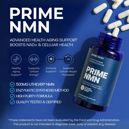 BONE SCIENCE Uthever NMN & Pterostilbene 6-in-1 Complex with Resveratrol, Glutathione & BioPerine - High Purity Stabilized NAD+ Precursor for Healthy Aging & Cellular Energy - 72 Vegetarian Capsules - PrimeBioHealth - canada supplements