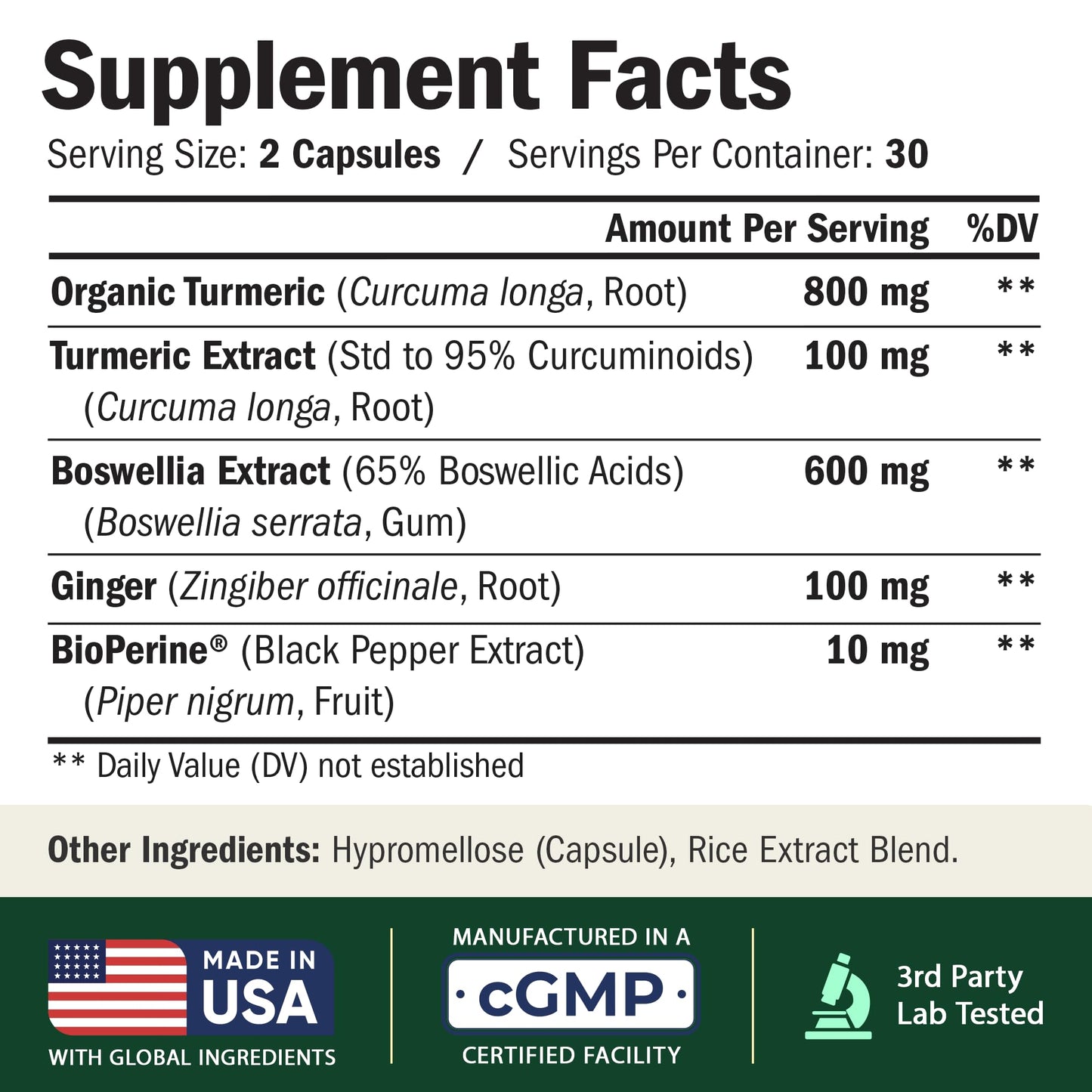Boswellia Serrata Turmeric Supplement for Joint Support & Inflammation Balance – Turmeric Boswellia Supplement with Ginger & Black Pepper Extract - PrimeBioHealth - canada supplements