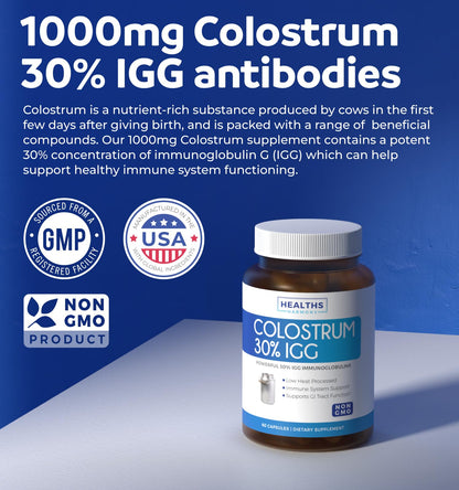 Bovine Colostrum for Women - Colostrum Supplement with 1,000mg per Serving and 30% IgG Immunoglobulins from First Milking - Low Heat Processed for Maximum Potency Non-GMO & Made in the US (2 Month) - PrimeBioHealth - canada supplements