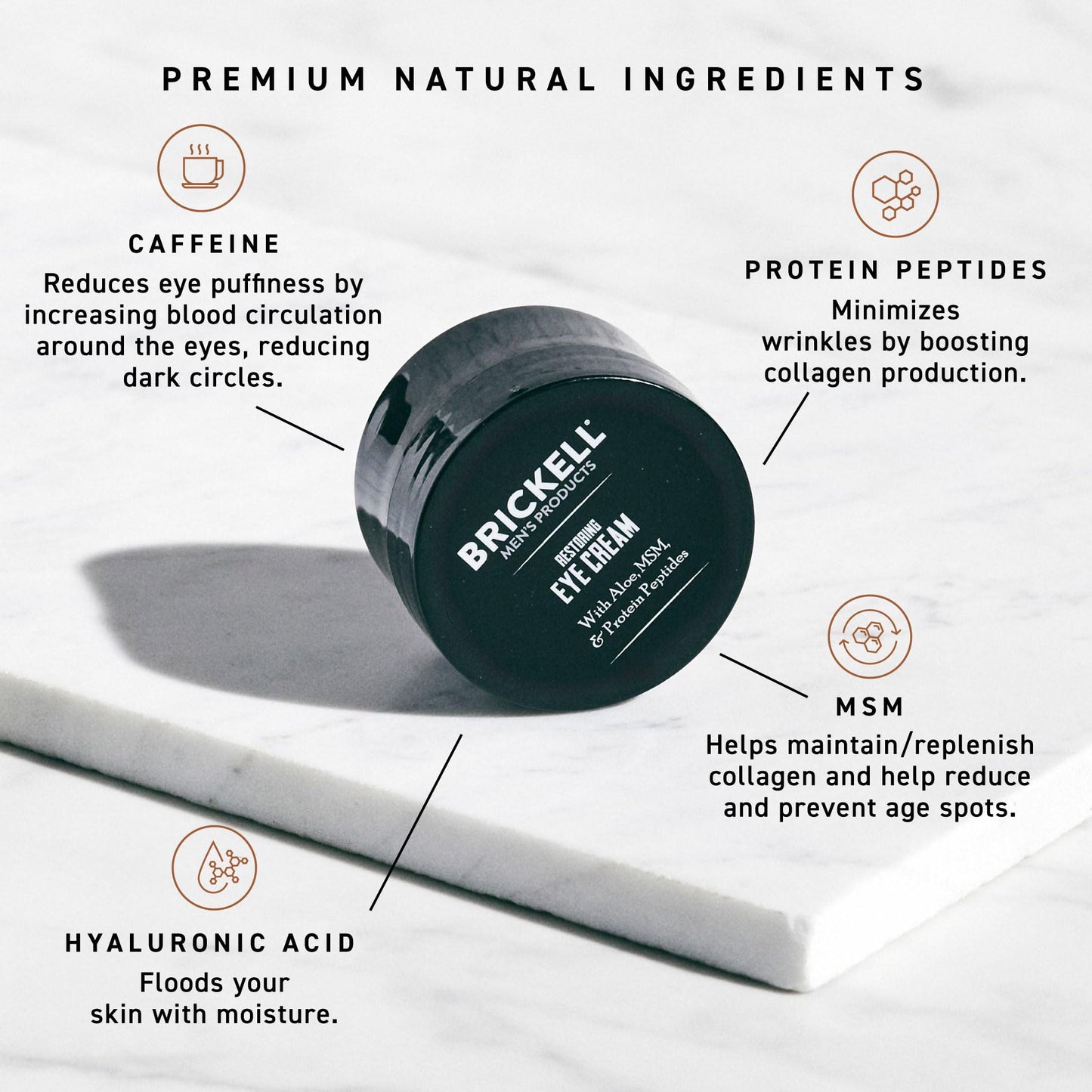 Brickell Men's Restoring Under Eye Cream for Men, Natural and Organic Anti Aging Eye Balm To Reduce Puffiness, Wrinkles, Dark Circles - PrimeBioHealth - canada supplements