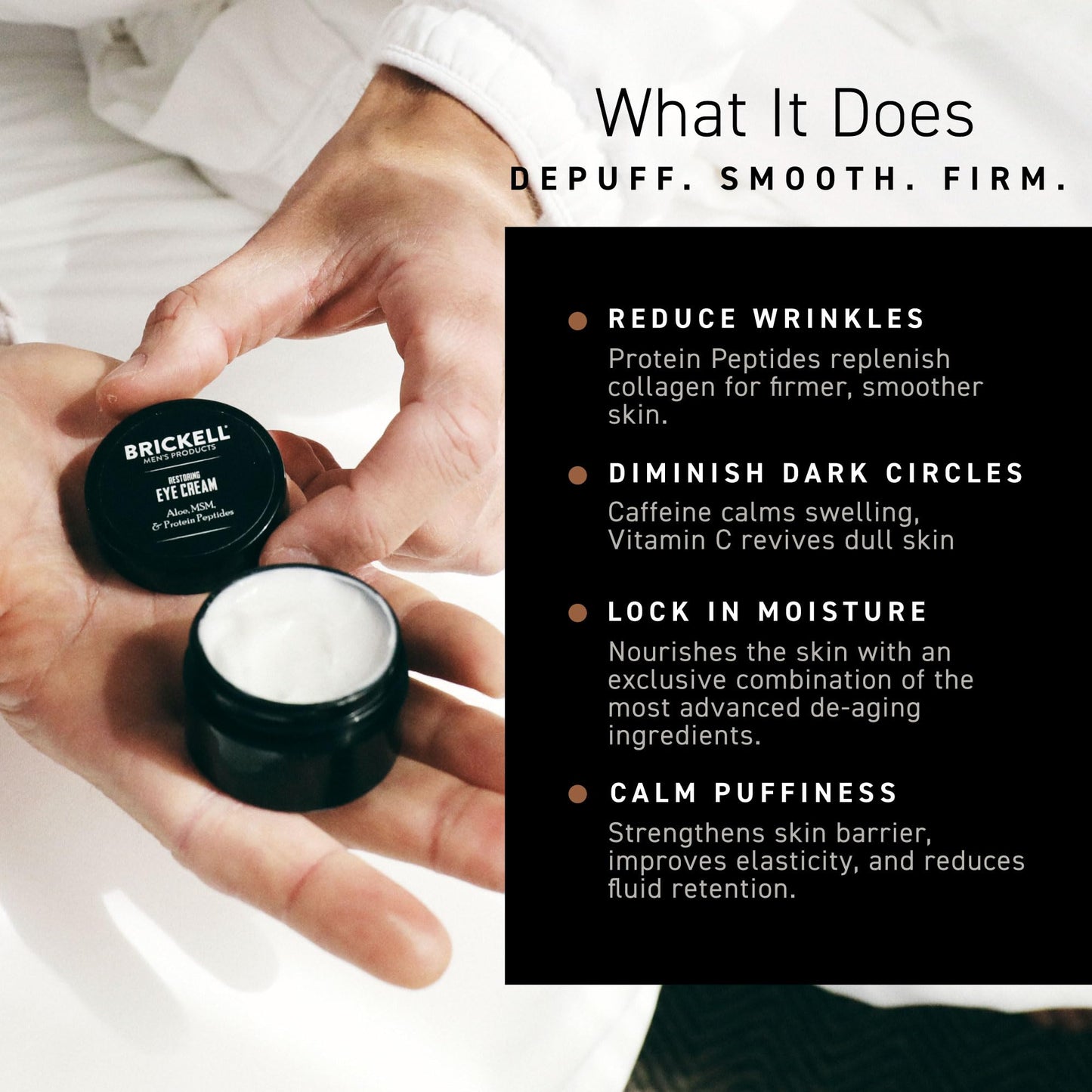Brickell Men's Restoring Under Eye Cream for Men, Natural and Organic Anti Aging Eye Balm To Reduce Puffiness, Wrinkles, Dark Circles - PrimeBioHealth - canada supplements