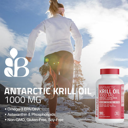 Bronson Antarctic Krill Oil 1000 mg with Omega-3s EPA, DHA, Astaxanthin and Phospholipids 120 Softgels - PrimeBioHealth - canada supplements