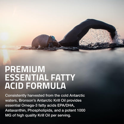 Bronson Antarctic Krill Oil 1000 mg with Omega-3s EPA, DHA, Astaxanthin and Phospholipids 120 Softgels - PrimeBioHealth - canada supplements