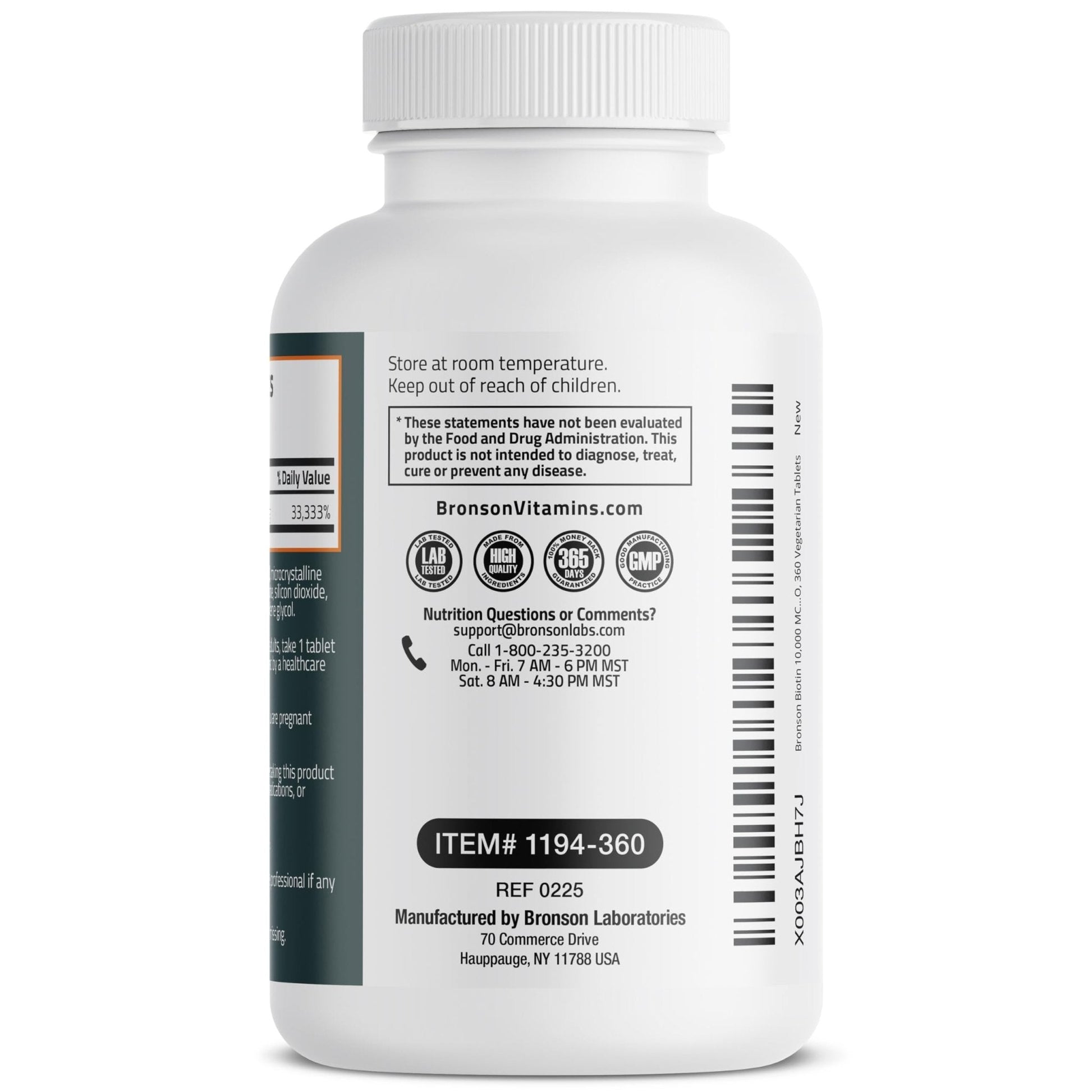 Bronson Biotin 10,000mcg, Supports Healthy Hair, Skin and Nails, Vegetarian, Non-GMO, 150 Tablets - PrimeBioHealth - canada supplements