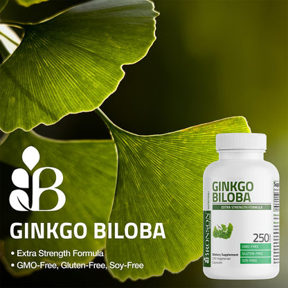 Bronson Ginkgo Biloba Extra Strength Supports Brain Function & Memory Support, 120 Vegetarian Capsules - PrimeBioHealth - canada supplements