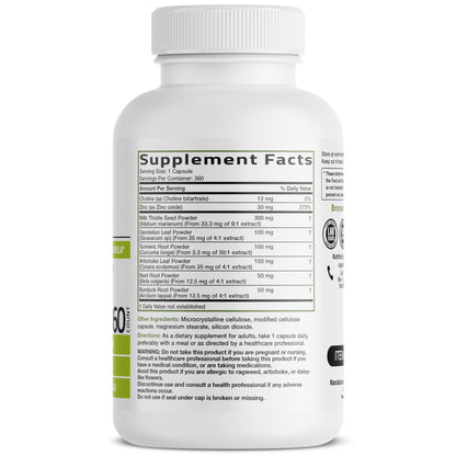 Bronson Liver Detox Advanced Detox & Cleansing Formula Supports Health Liver Function with Milk Thistle, Dandelion Extract, Turmeric, Artichoke Leaf & More, Non-GMO, 60 Vegetarian Capsules - PrimeBioHealth - canada supplements