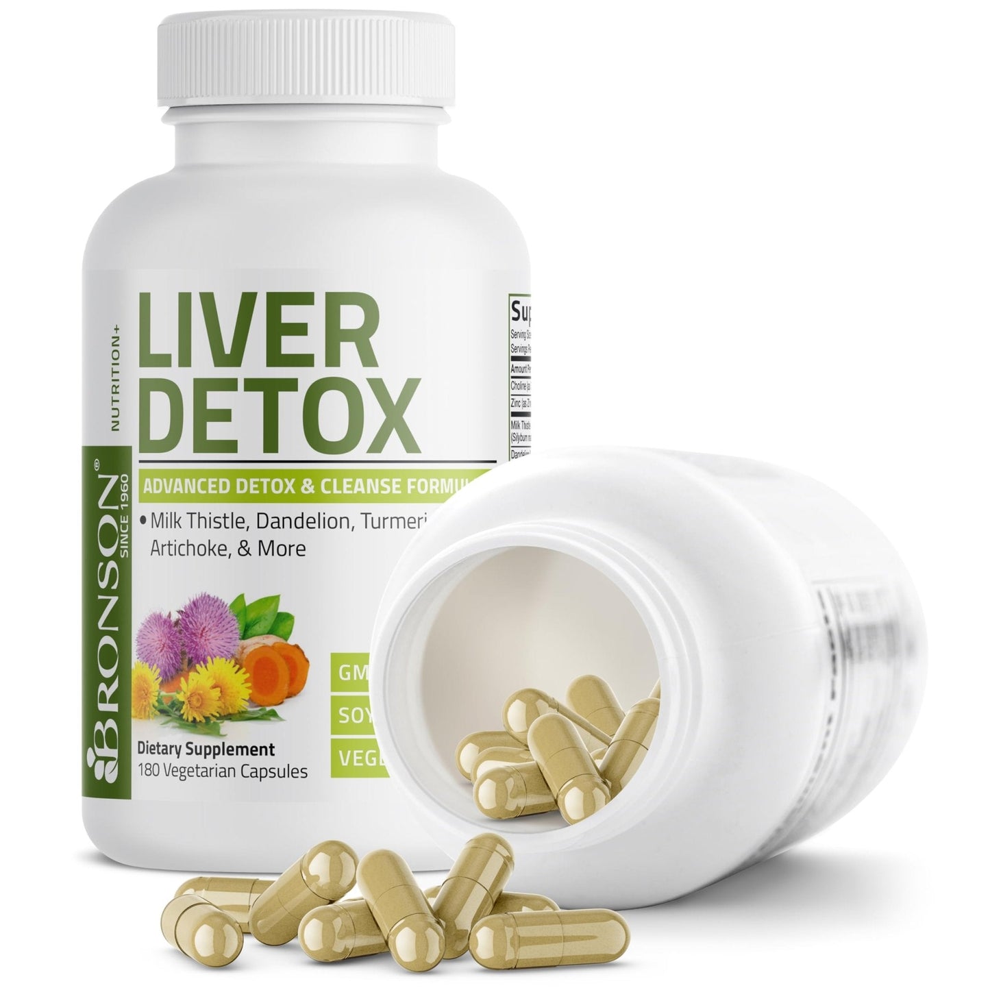 Bronson Liver Detox Advanced Detox & Cleansing Formula Supports Health Liver Function with Milk Thistle, Dandelion Extract, Turmeric, Artichoke Leaf & More, Non-GMO, 60 Vegetarian Capsules - PrimeBioHealth - canada supplements