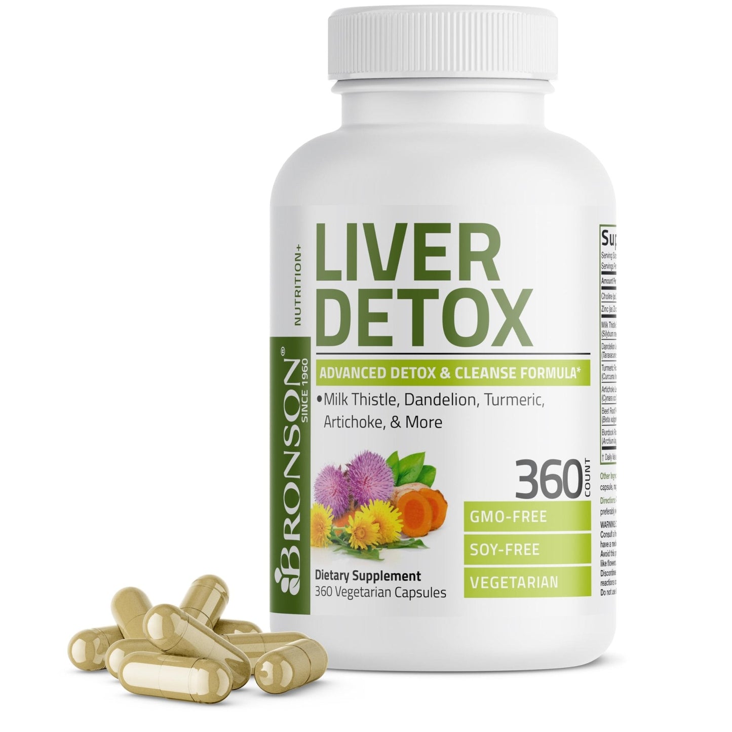 Bronson Liver Detox Advanced Detox & Cleansing Formula Supports Health Liver Function with Milk Thistle, Dandelion Extract, Turmeric, Artichoke Leaf & More, Non-GMO, 60 Vegetarian Capsules - PrimeBioHealth - canada supplements