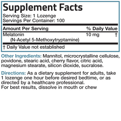 Bronson Melatonin 10mg Fast Dissolve Cherry Flavored Tablets Vegetarian Chewable Lozenges, 360 Count - PrimeBioHealth - canada supplements