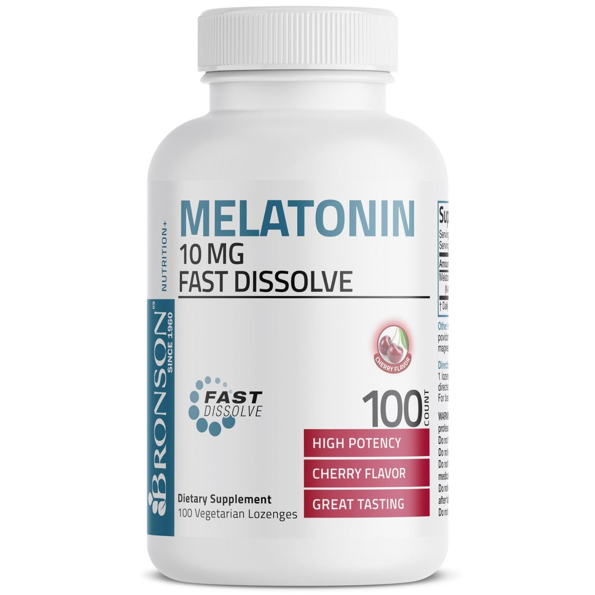 Bronson Melatonin 10mg Fast Dissolve Cherry Flavored Tablets Vegetarian Chewable Lozenges, 360 Count - PrimeBioHealth - canada supplements