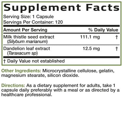 Bronson Milk Thistle Silymarin Marianum & Dandelion Extract Liver Health Support, Antioxidant Support, Detox, 120 Capsules - PrimeBioHealth - canada supplements