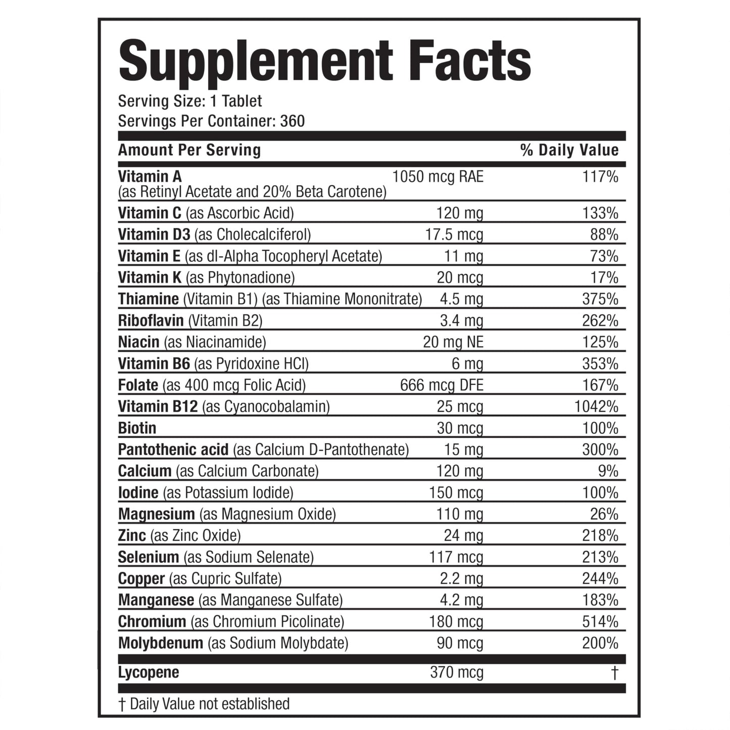 Bronson ONE Daily Mens 50+ Complete Multivitamin Multimineral, 180 Tablets - PrimeBioHealth - canada supplements