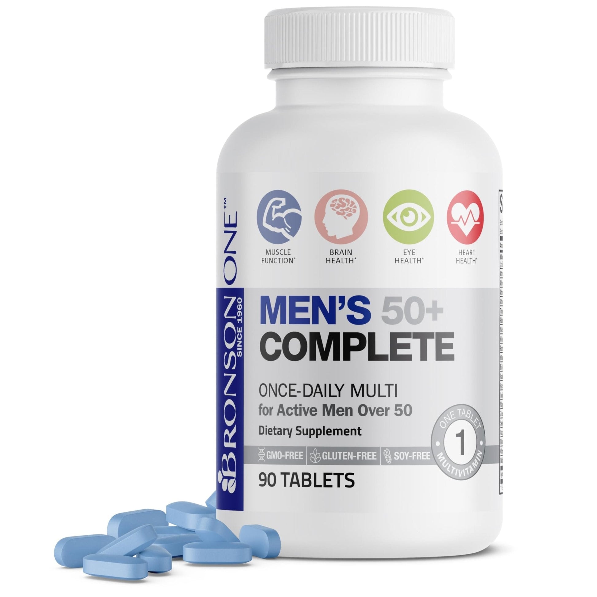 Bronson ONE Daily Mens 50+ Complete Multivitamin Multimineral, 180 Tablets - PrimeBioHealth - canada supplements