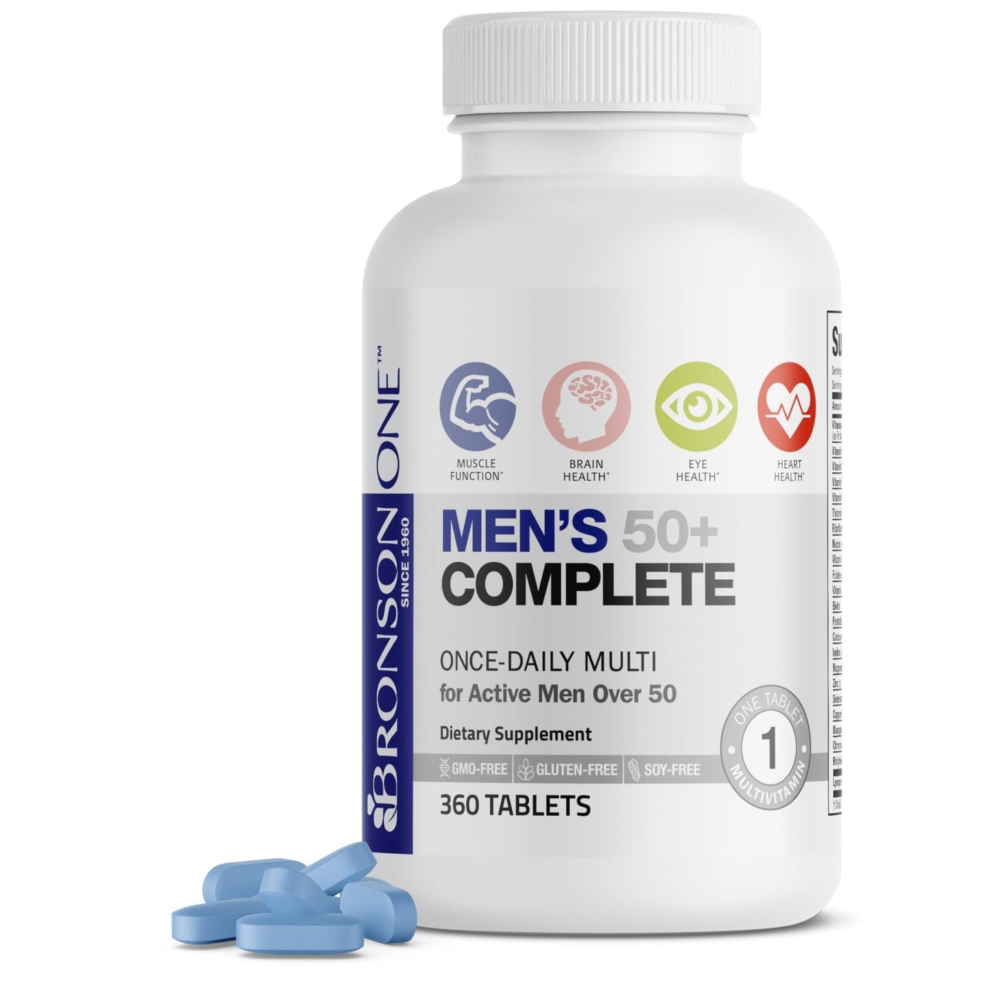Bronson ONE Daily Mens 50+ Complete Multivitamin Multimineral, 180 Tablets - PrimeBioHealth - canada supplements