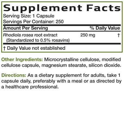 Bronson Rhodiola Rosea Vegetarian Capsules - Adaptogenic Herb - Brain, Stress & Mood Support - Non-GMO, 60 Count - PrimeBioHealth - canada supplements
