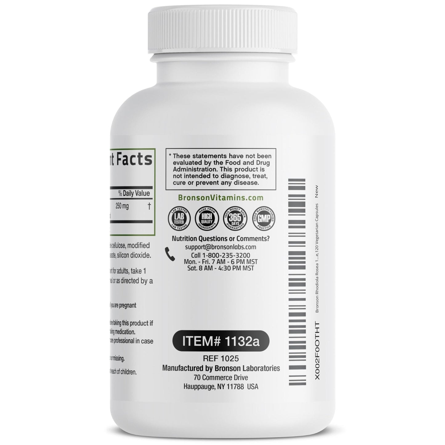 Bronson Rhodiola Rosea Vegetarian Capsules - Adaptogenic Herb - Brain, Stress & Mood Support - Non-GMO, 60 Count - PrimeBioHealth - canada supplements