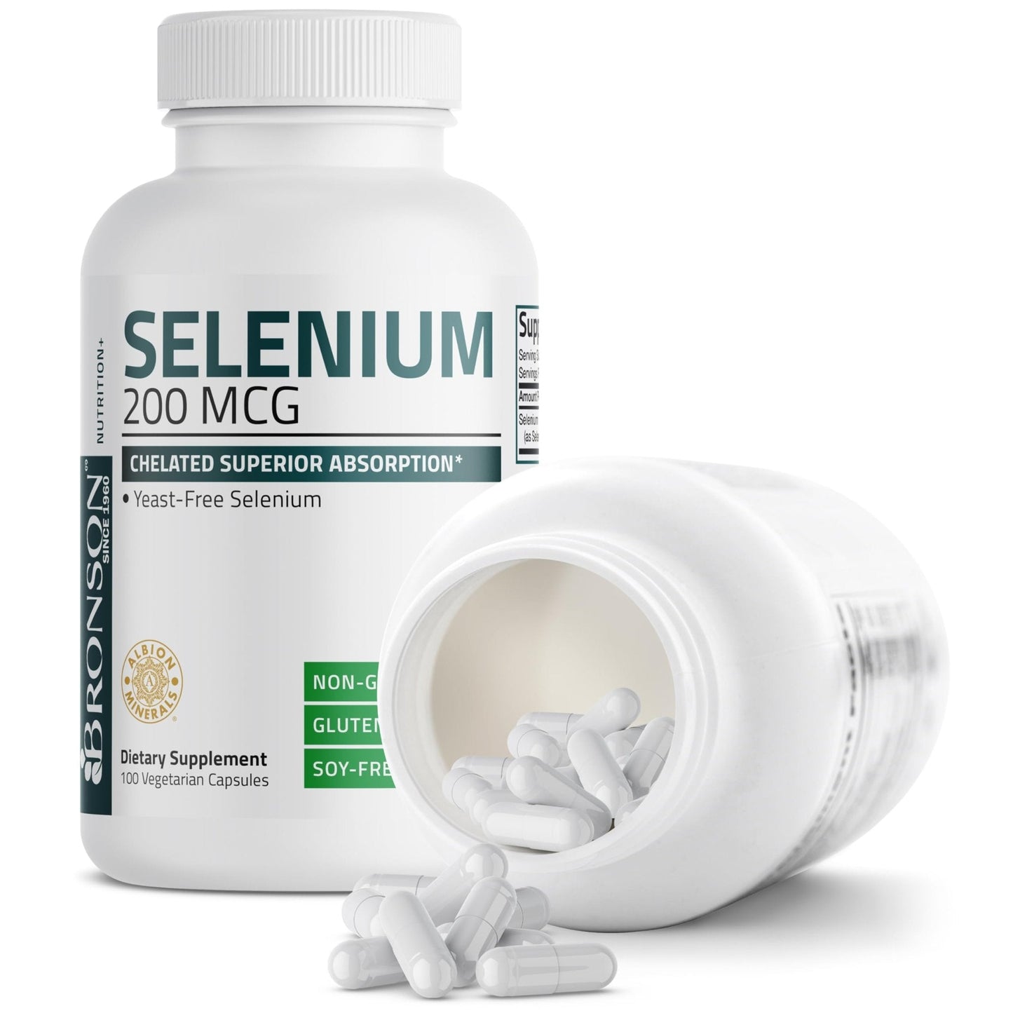 Bronson Selenium 200 mcg – Yeast Free Chelated Amino Acid Complex - Essential Trace Mineral with Superior Absorption, 250 Vegetarian Capsules - PrimeBioHealth - canada supplements
