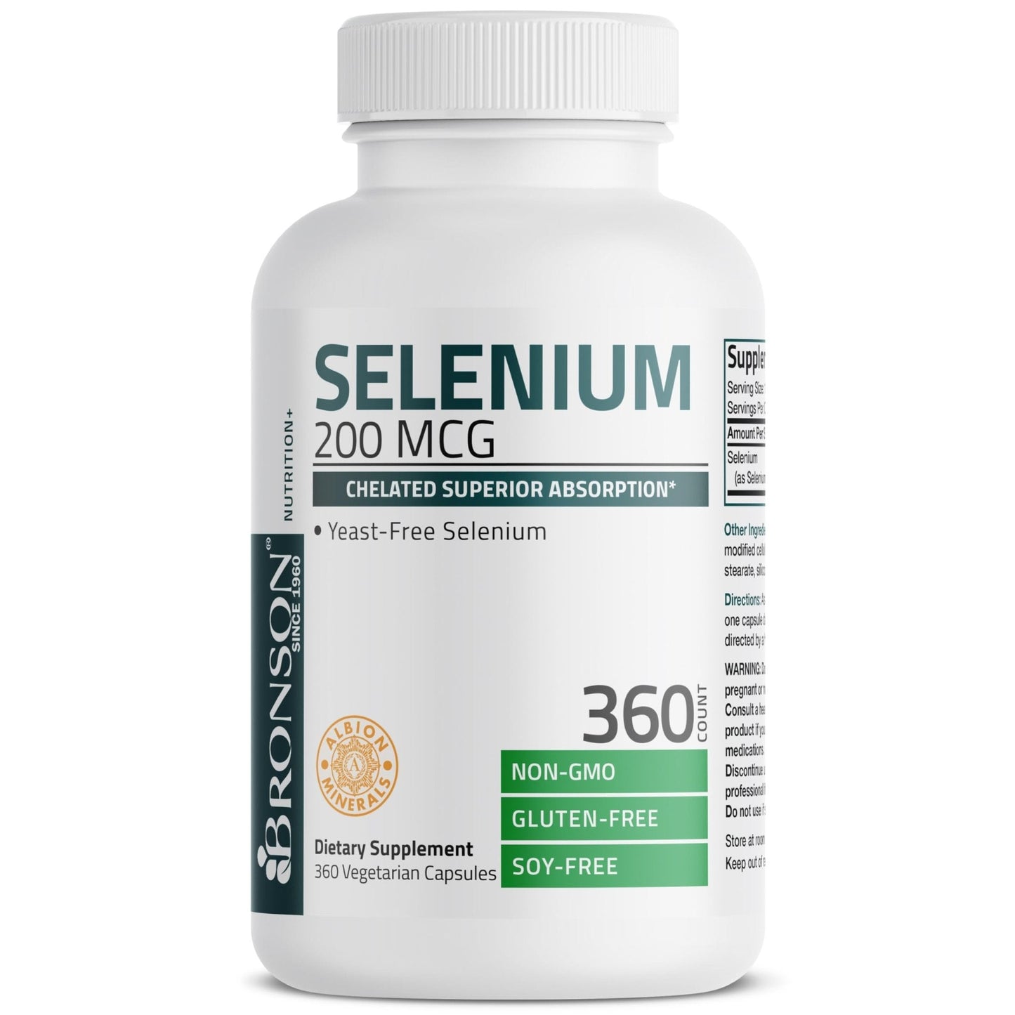 Bronson Selenium 200 mcg – Yeast Free Chelated Amino Acid Complex - Essential Trace Mineral with Superior Absorption, 250 Vegetarian Capsules - PrimeBioHealth - canada supplements