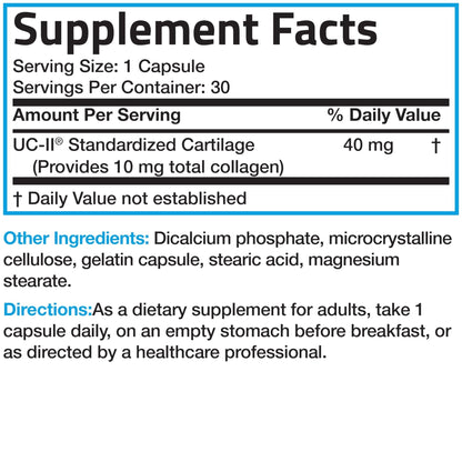 Bronson UC-II Type II Collagen with Undenatured Type II Collagen, 30 Capsules - PrimeBioHealth - canada supplements