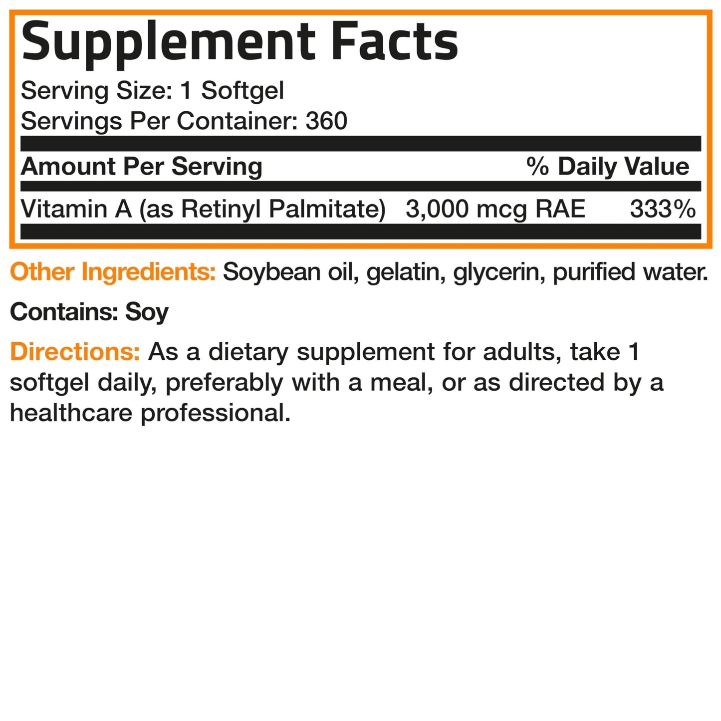 Bronson Vitamin A 10,000 IU Premium Non-GMO Formula Supports Healthy Vision & Immune System and Healthy Growth & Reproduction, 360 Softgels - PrimeBioHealth - canada supplements