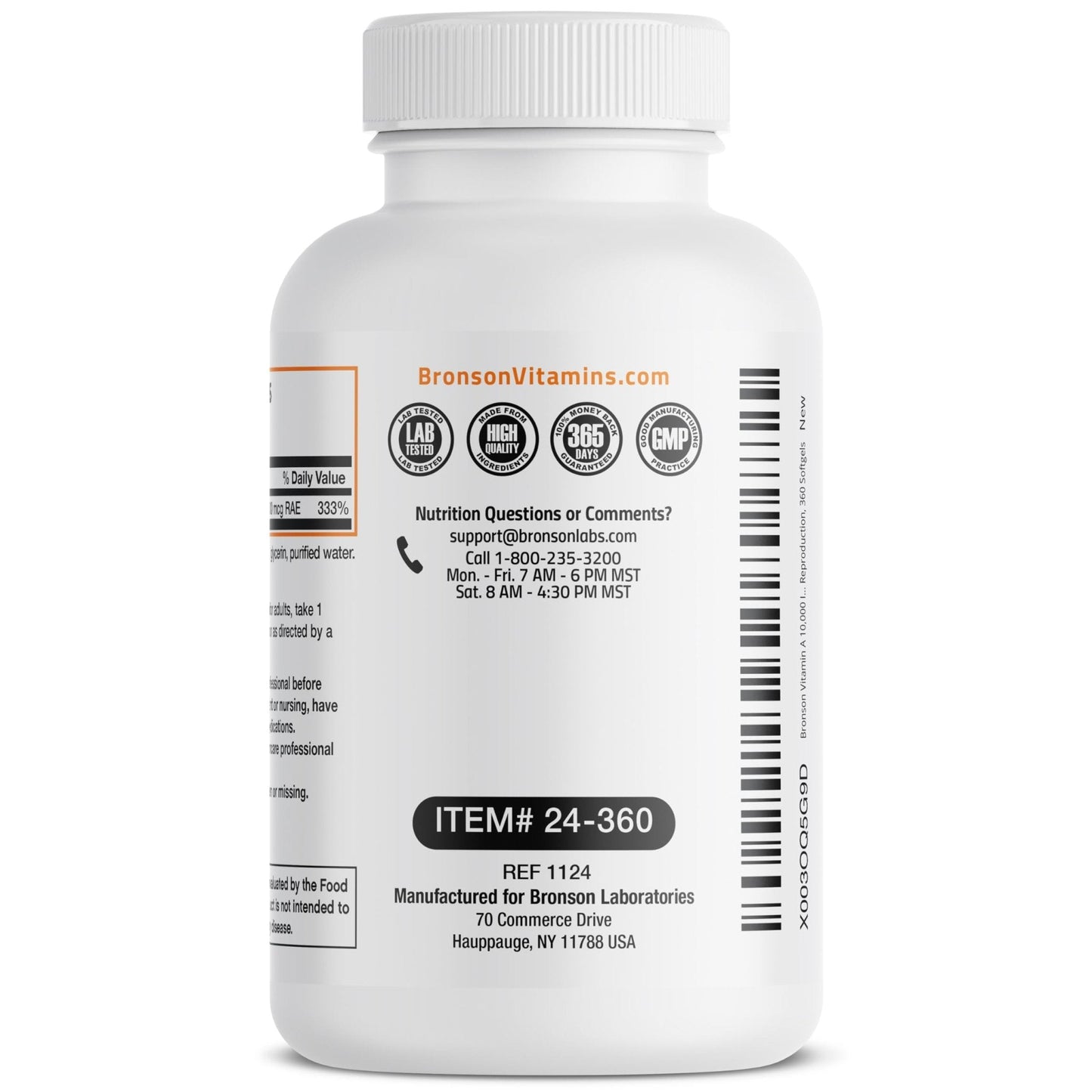 Bronson Vitamin A 10,000 IU Premium Non-GMO Formula Supports Healthy Vision & Immune System and Healthy Growth & Reproduction, 360 Softgels - PrimeBioHealth - canada supplements