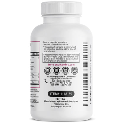 Bronson Women's Probiotic 50 Billion CFU + Prebiotic with Cranberry & D-Mannose – Vaginal Health, Healthy Digestion, Immune Function and Urinary Tract Support, Non-GMO, 60 Vegetarian Capsules - PrimeBioHealth - canada supplements