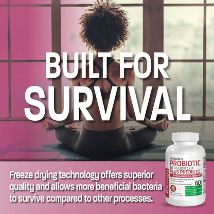 Bronson Women's Probiotic 50 Billion CFU + Prebiotic with Cranberry & D-Mannose – Vaginal Health, Healthy Digestion, Immune Function and Urinary Tract Support, Non-GMO, 60 Vegetarian Capsules - PrimeBioHealth - canada supplements