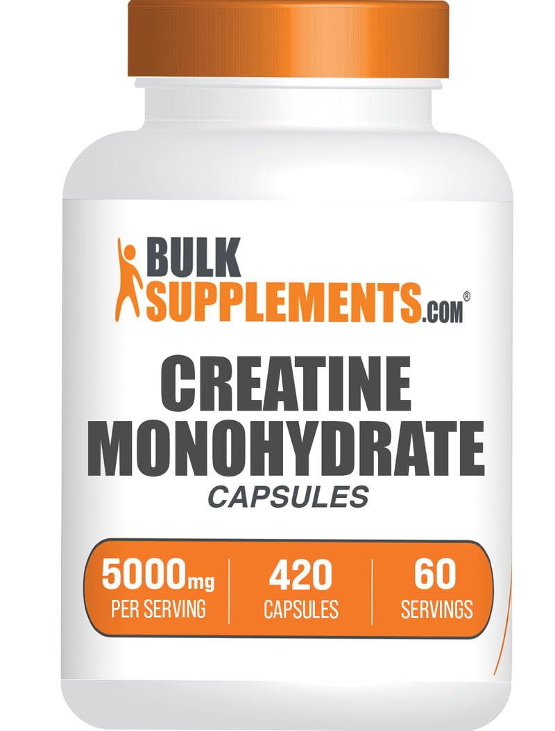 BulkSupplements.com Creatine Monohydrate Capsules - Micronized Creatine Pills - Gluten Free, 7 Capsules per Serving - PrimeBioHealth - canada supplements