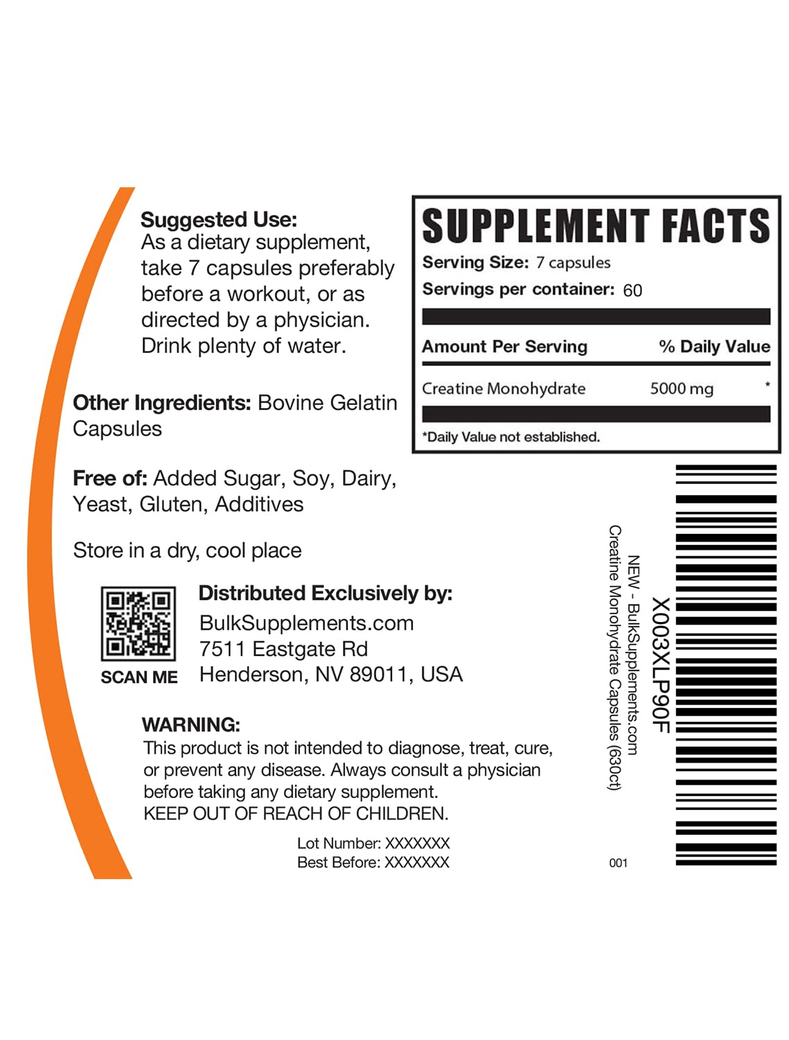 BulkSupplements.com Creatine Monohydrate Capsules - Micronized Creatine Pills - Gluten Free, 7 Capsules per Serving - PrimeBioHealth - canada supplements