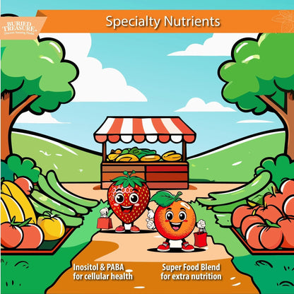 Buried Treasure Children's Daily Multi Liquid Multivitamin & Minerals Nutritional Dietary Vegan Supplement for Kids No Artificial Ingredients - PrimeBioHealth - canada supplements
