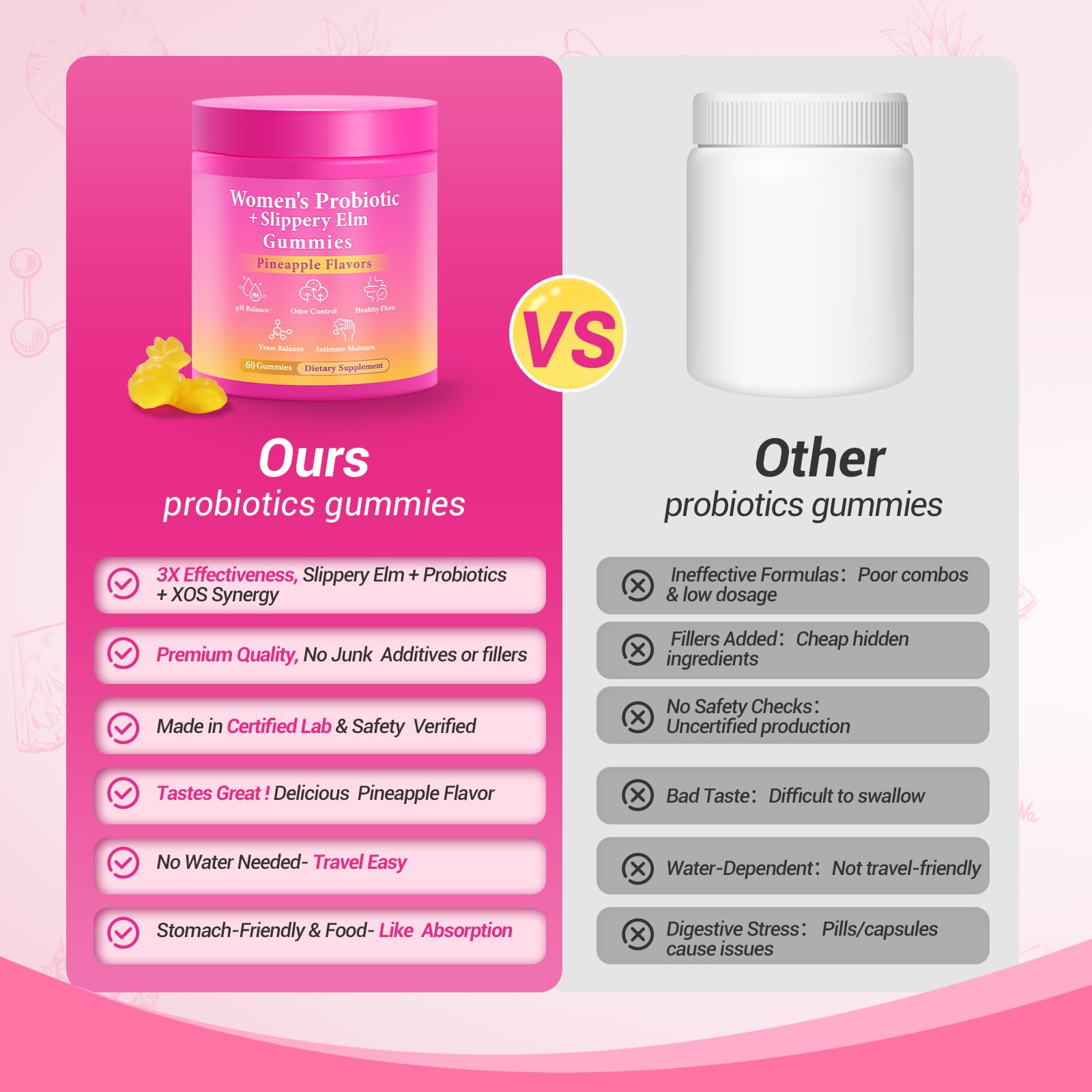 BURMINY Her Juicy Feminine Probiotics Gummies, Premium Feminine Balance Probiotics with Slippery Elm for Women's pH Balance and Freshness – Support Daily Wellness - PrimeBioHealth - canada supplements