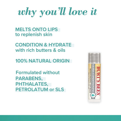 Burt's Bees Lip Balm, Moisturizing Lip Care, 100% Natural Origin, Ultra Conditioning with Shea, Cocoa & Kokum Butter (4 Pack) - PrimeBioHealth - canada supplements